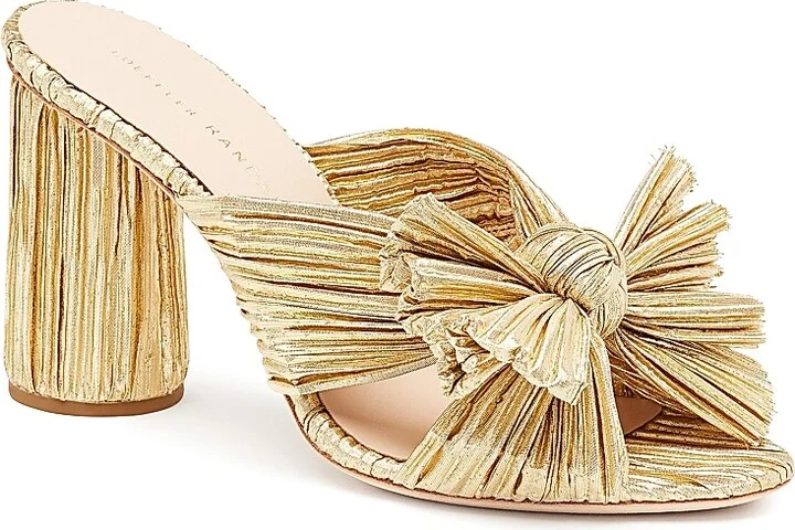 Women's Penny Knotted Metallic Mules - Gold - Size 5