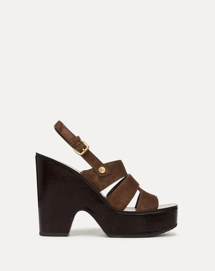 Women's Peony Suede Platform Sandal In Cedar