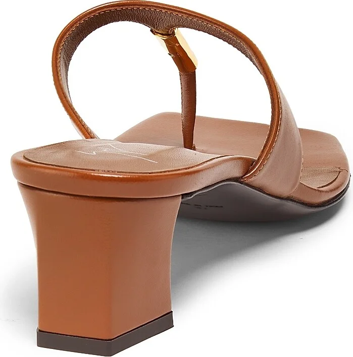 Women's Pepita Leather Block-Heel Sandals - Castagna - Size 8.5 - Image 3