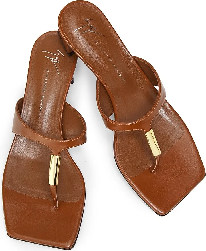 Women's Pepita Leather Block-Heel Sandals - Castagna - Size 8.5 - Image 4