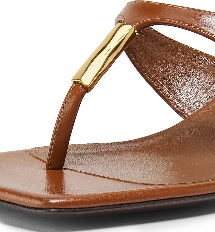 Women's Pepita Leather Block-Heel Sandals - Castagna - Size 8.5 - Image 5