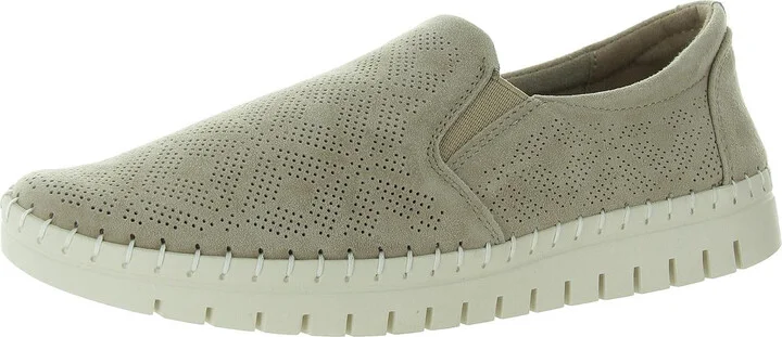 Womens Perforated Leather Flat Shoes