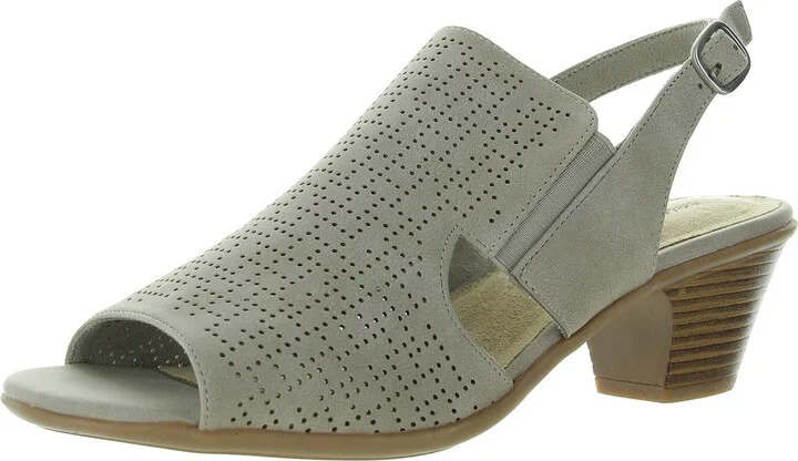 Womens Perforated Man Made Ankle Strap
