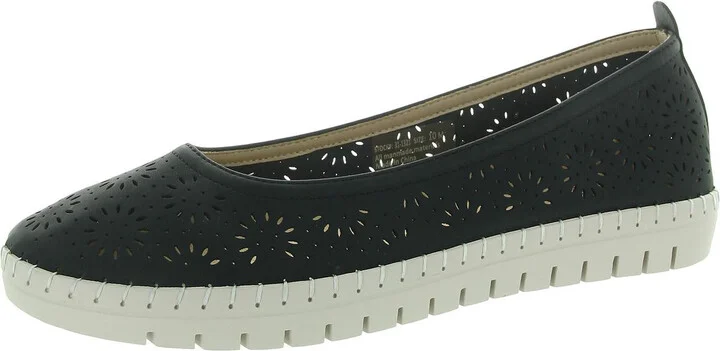 Womens Perforated Man Made Flat Shoes