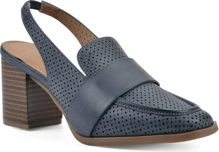 Womens Perforated Slingback Heels