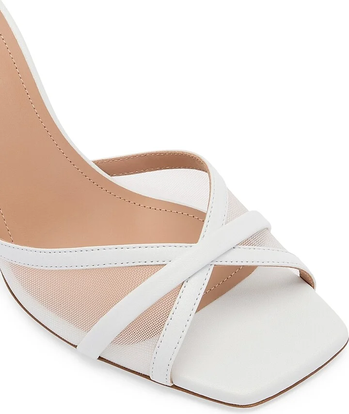 Women's Perla 70MM Mesh Sandals - White - Size 11.5 - Image 4
