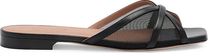 Women's Perla Mesh Flat Sandals - Black - Size 11.5