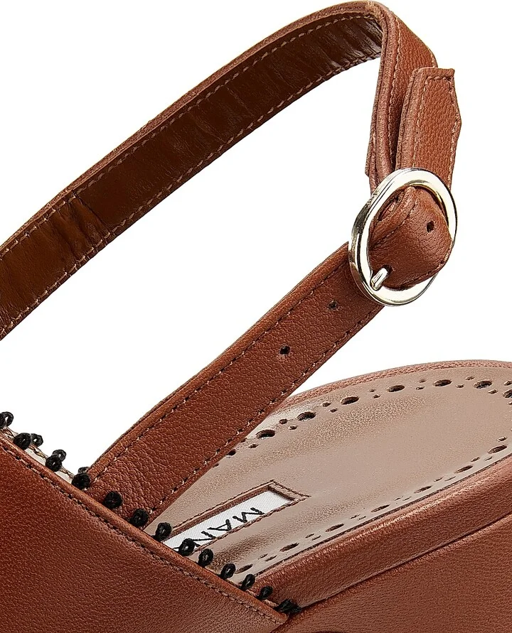 Women's Persio 70MM Leather Sandals - Medium Brown - Size 7 - Image 5