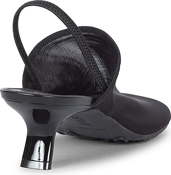 Women's Petal 45MM Mesh Slingback Mules - Black - Size 6 - Image 3