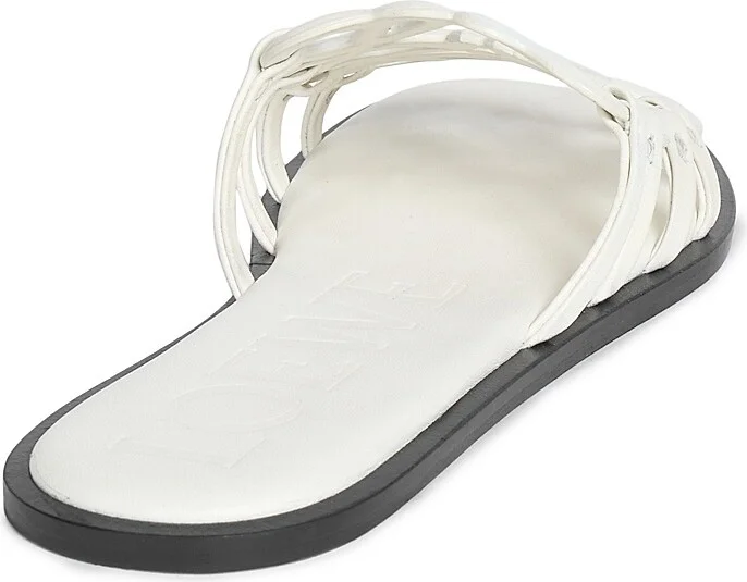 Women's Petal Anagram Leather Slides - Anthurium White - Size 6 Sandals - Image 3