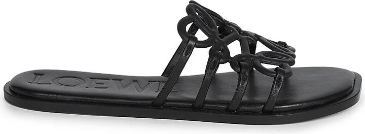 Women's Petal Anagram Leather Slides - Anthurium White - Size 6 Sandals - Image 10