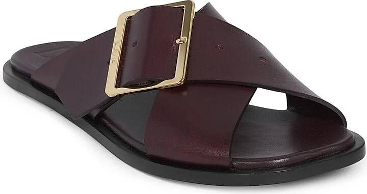 Women's Petal Belt Leather Sandals - Burgundy - Size 5 - Image 2