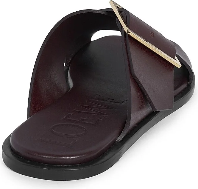 Women's Petal Belt Leather Sandals - Burgundy - Size 5 - Image 3