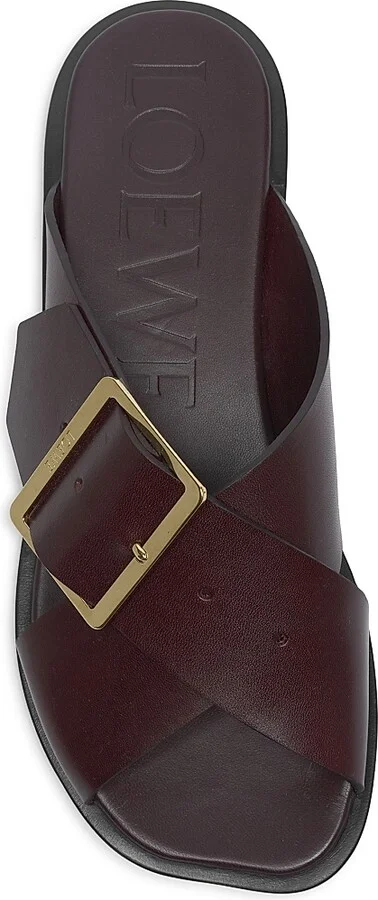 Women's Petal Belt Leather Sandals - Burgundy - Size 5 - Image 4