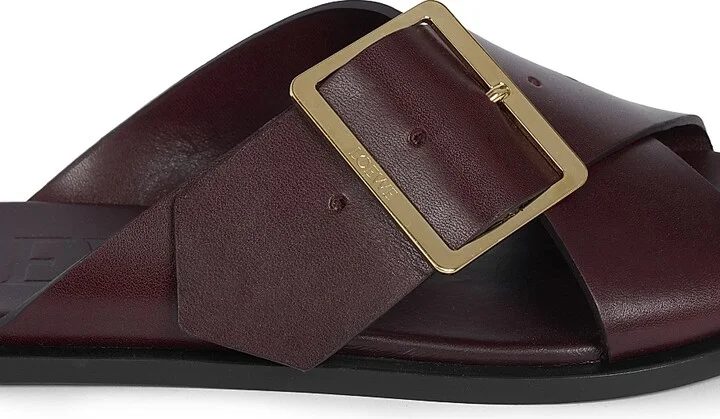 Women's Petal Belt Leather Sandals - Burgundy - Size 5 - Image 5