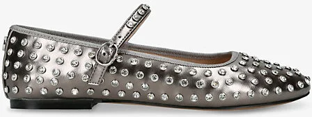 Womens Pewter Vinetta-R Faux-Leather Mary Jane Flats Eur 36 / 3 Uk Women