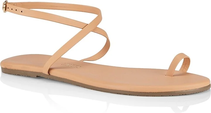 Women's Phoebe Leather Ankle-Strap Sandals - Beige - Size 5 - Image 2