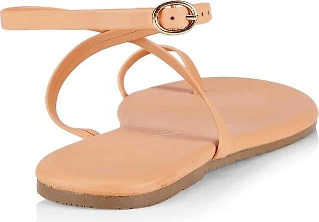 Women's Phoebe Leather Ankle-Strap Sandals - Beige - Size 5 - Image 3