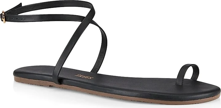 Women's Phoebe Leather Ankle-Strap Sandals - Beige - Size 5 - Image 7