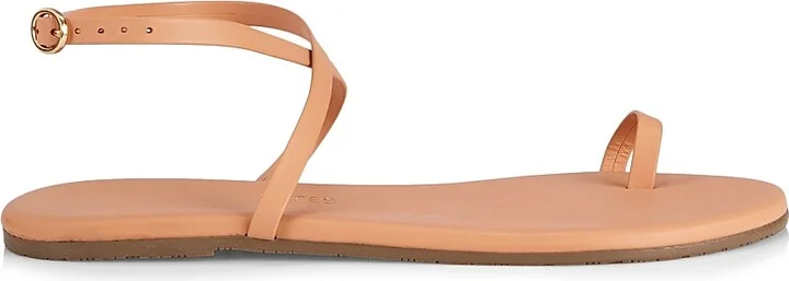 Women's Phoebe Leather Ankle-Strap Sandals - Beige - Size 5