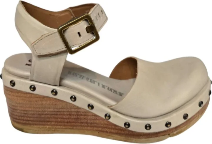Women's Pietro Studded Wedge Heels In Ice