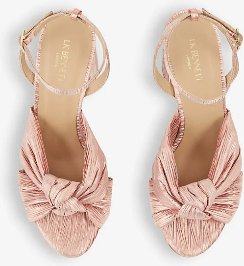 Womens Pin-Pink Eliana Crinkle Satin Sandals Eur 35 / 2 Uk Women - Image 2