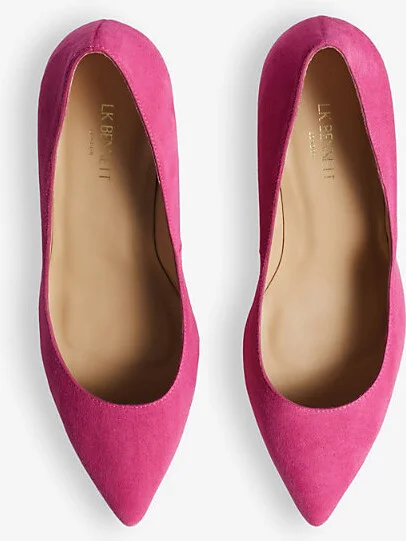Womens Pin-Pink Floret Pointed-Toe Suede-Leather Courts Eur 41 / 8 Uk Women - Image 2