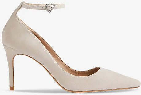 Womens Pin-Power Pink Catelyn Ankle-Strap Heeled Suede Court Shoes Eur 36 / 3 Uk Women