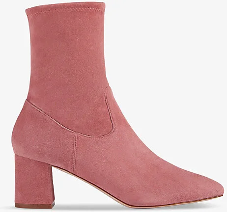 Womens Pin-Rose Harp Square-Toe Suede Heeled Ankle Boots Eur 39 / 6 Uk Women