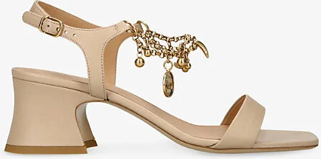 Womens Pink Chloé Charms Heeled Leather Sandals Eur 39 / 6 Uk Women