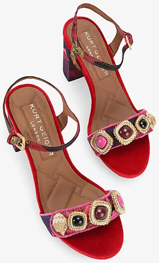 Womens Pink Comb Kensington Langley Woven Heeled Sandals Eur 40 / 7 Uk Women - Image 2