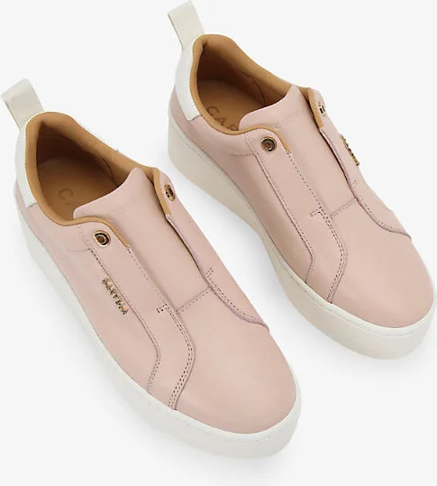 Womens Pink Connected Laceless Leather Low-Top Flatform Trainers Eur 40 / 7 Uk Women - Image 2