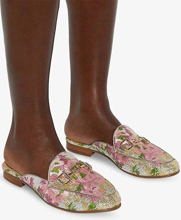 Womens Pink Fabric Glairing Jacquard Loafers Eur 39 / 6 Uk Women - Image 2