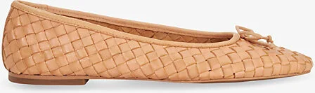 Womens Pink Leather Heat Woven Leather Ballet Flats Eur 38/5 Uk Women