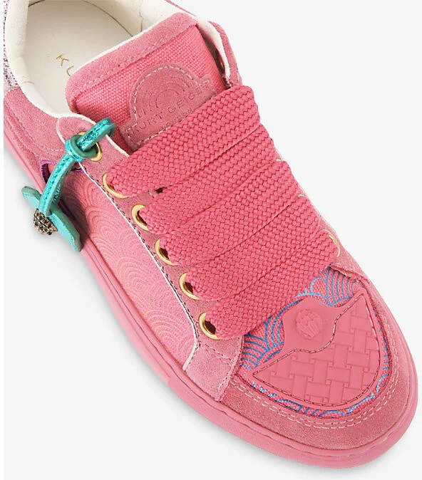 Womens Pink Southbank Tag Suede and Fabric Low-Top Trainers Eur 40 / 7 Uk Women - Image 2
