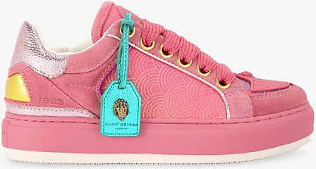 Womens Pink Southbank Tag Suede and Fabric Low-Top Trainers Eur 40 / 7 Uk Women