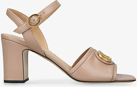 Womens Pink Vlogo Signature 75 Leather Heeled Sandals Eur 39 / 6 Uk Women
