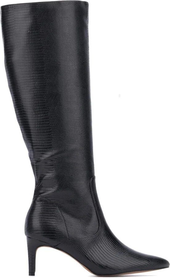 Women's Piper- lizard Embossed Kitten Heel Boots - Image 6