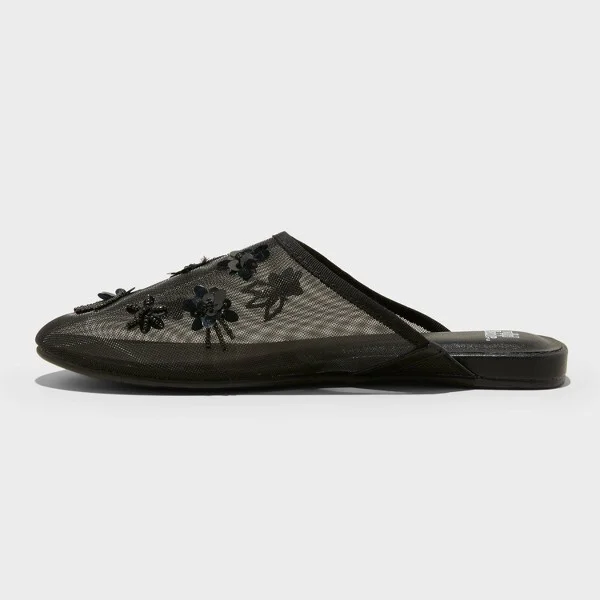 Women's Pixie Floral Mesh Slip-On Mule Flats with Memory Foam Insole - Wild Fable™ : Backless, Textured Outsole - Image 2