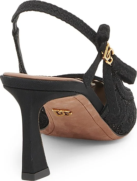 Women's Pizzo Leo Lace 65MM Slingback Pumps - Nero - Size 7.5 - Image 3