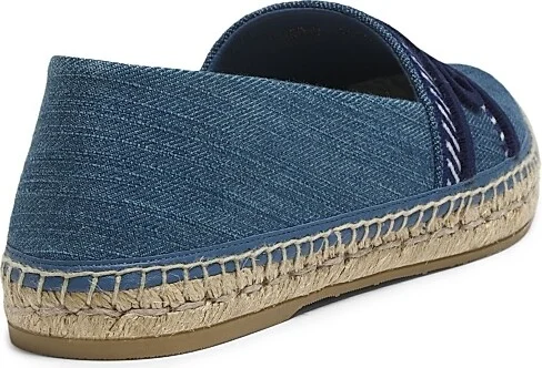 Women's Plain Spain Denim Espadrilles - Turquoise - Size 5 - Image 3