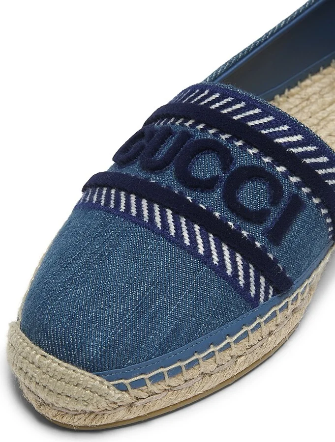 Women's Plain Spain Denim Espadrilles - Turquoise - Size 5 - Image 5