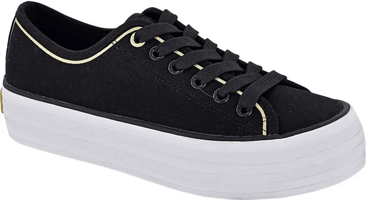 Women's Platform Canvas Sneakers In Black