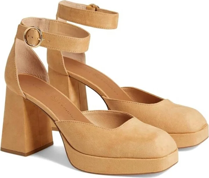 Women's Platform Chunky Heels In Oaklen Nude