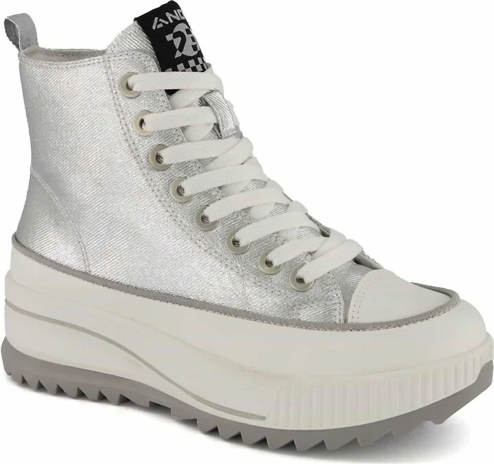 Women's Platform Metallic Sneaker Booties In Silver