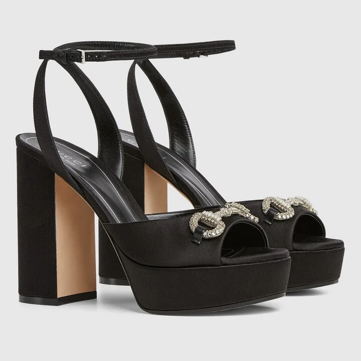 Women's platform sandal with crystal Horsebit - Image 2