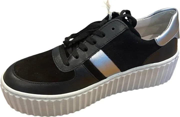 Women's Platform Sneakers In Black/silver