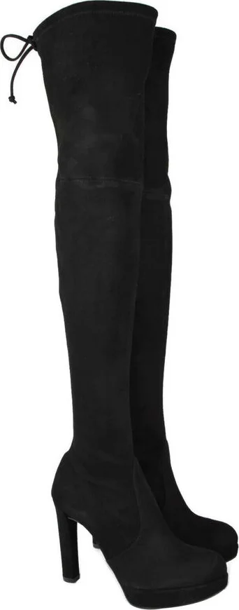 Women's Plathighland Black Suede Over-the-knee Boot - Image 2