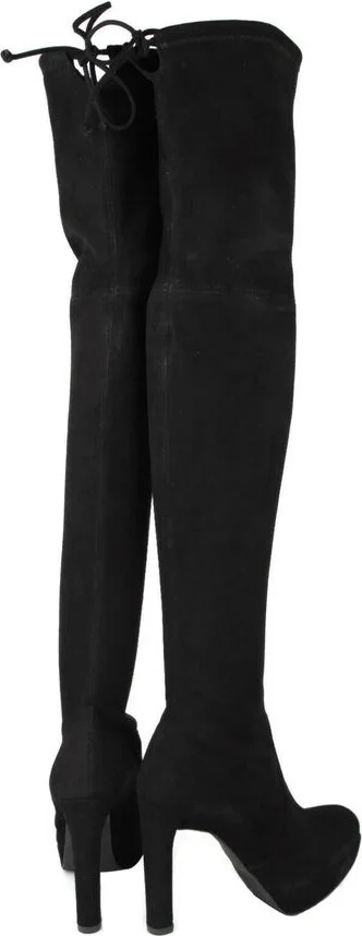 Women's Plathighland Black Suede Over-the-knee Boot - Image 5