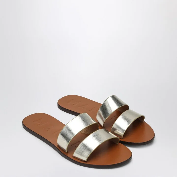 Women's Platinum Colo Strap Sandals In Leather